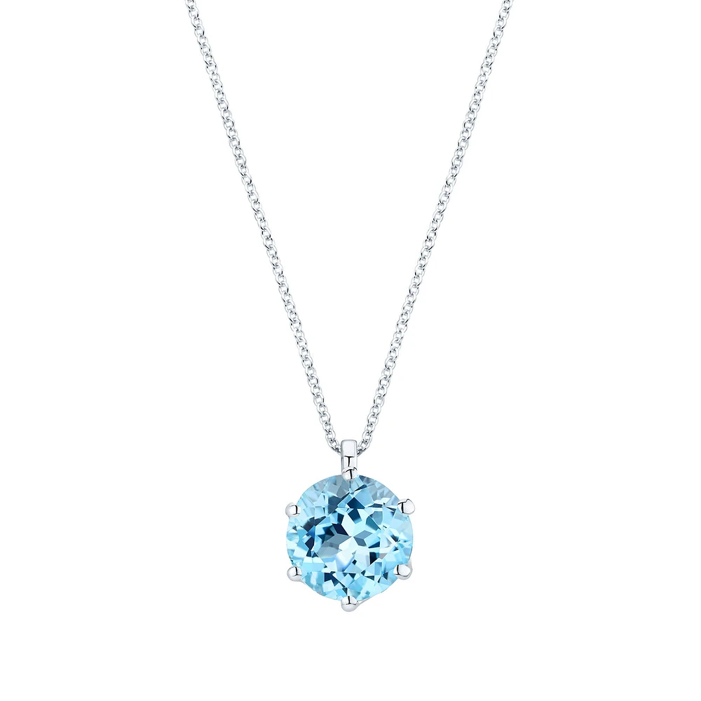 Silver Blue Topaz Pendant