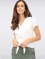 Haut Vegan Pointelle V par Point Zero