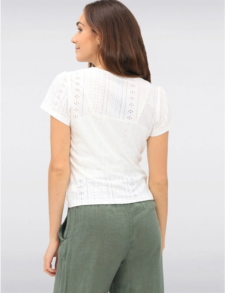Haut Vegan Pointelle V par Point Zero