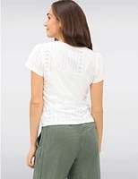 Haut Vegan Pointelle V par Point Zero