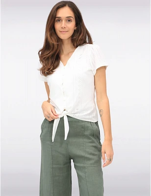 Haut Vegan Pointelle V par Point Zero