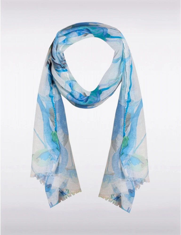 Manteaux | La maison du manteau au Québec Foulard Léger Exquis à Motifs D'oiseaux et de Fleurs Colorés