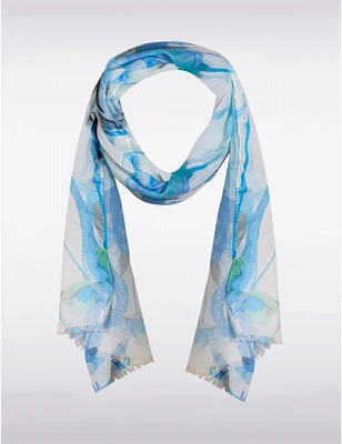 Manteaux | La maison du manteau au Québec Foulard Léger Exquis à Motifs D'oiseaux et de Fleurs Colorés