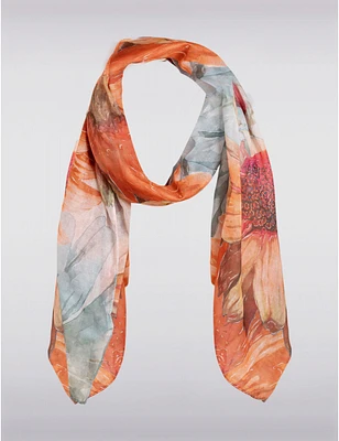 Manteaux Manteaux | La maison du manteau au Québec Foulard Oblong Doux et Respirant avec un Charmant Imprimé de Marguerites