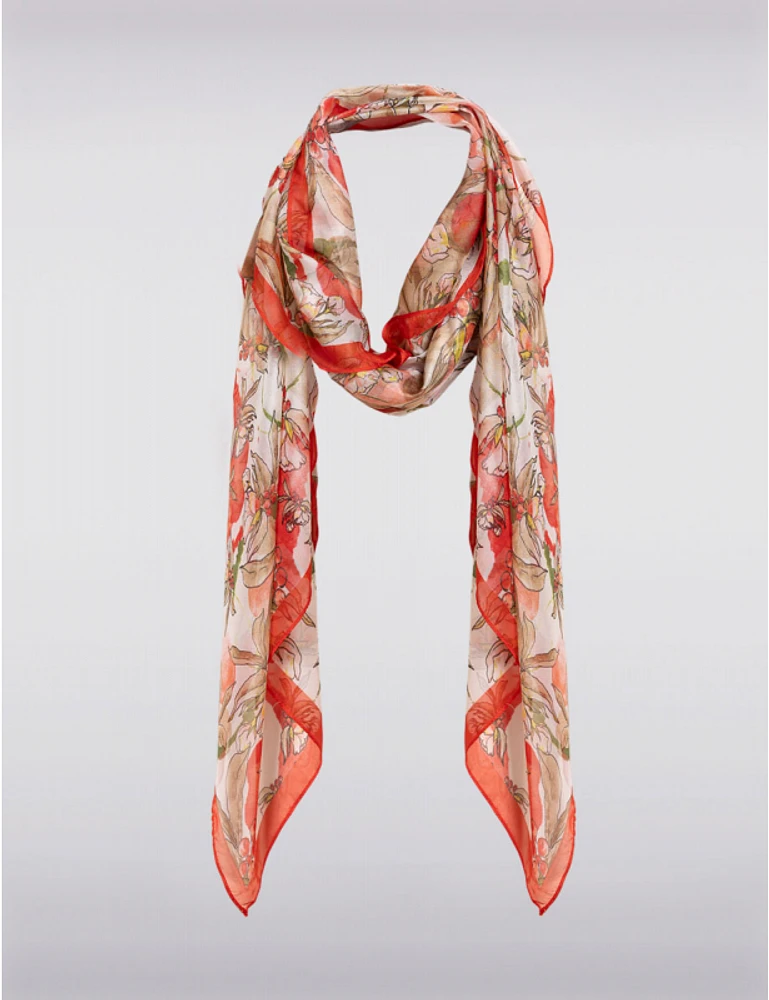 Manteaux Manteaux | La maison du manteau au Québec Foulard Châle Oversized Polyvalent à Motif Floral Rouge Attrayant