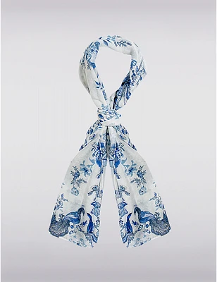 Manteaux Manteaux | La maison du manteau au Québec Châle Foulard Oblong à Imprimé Floral Complexe et Design de Paon Vibrant