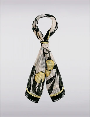 Manteaux Manteaux | La maison du manteau au Québec Foulard Oblong Léger à Imprimé Distinctif et Bordures Contrastées Noires