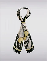 Manteaux Manteaux | La maison du manteau au Québec Foulard Oblong Léger à Imprimé Distinctif et Bordures Contrastées Noires