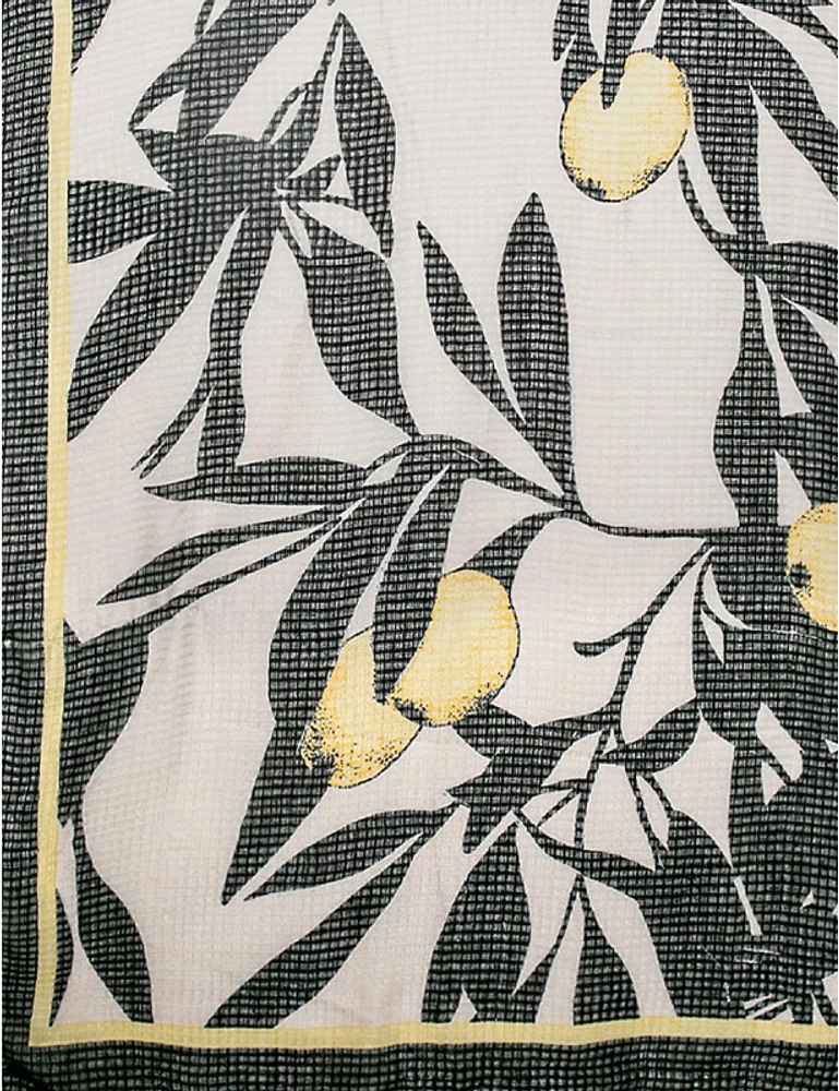 Manteaux Manteaux | La maison du manteau au Québec Foulard Oblong Léger à Imprimé Distinctif et Bordures Contrastées Noires