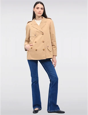 Trench Court Double-Boutonnage Ellen Tracy