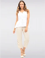 Manteaux | La maison du manteau au Québec Pantalon Fluide Avec Taille Élastique Poches & Détail Boutons Décoratifs Par Goa