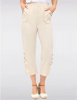 Manteaux | La maison du manteau au Québec Pantalon Fluide Avec Taille Élastique Poches & Détail Boutons Décoratifs Par Goa