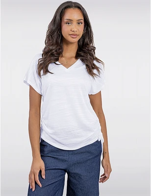 Haut Froncé V-Neck Texturé par Ninety