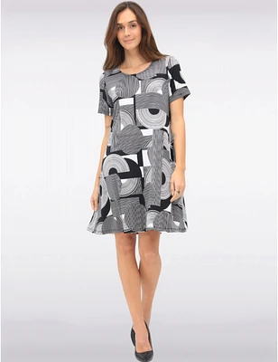 Robe A-ligne Imprimé N&B par Amani Couture