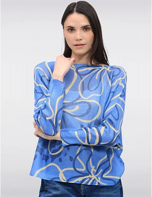 Haut Tricoté Dolman Floral par Froccella