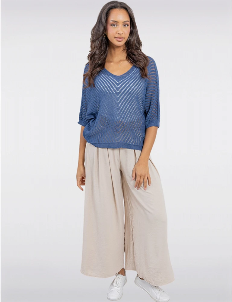 Pantalon Large Crinkle Chic par Froccella