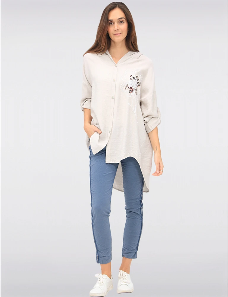 Hoodie Imprimé Léopard Fleuri par Froccella