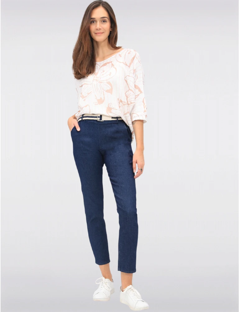 Haut Tricot Rayé Floral par Froccella