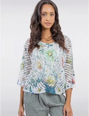 Haut Manches Dolman Crochet Fleuri par Froccella