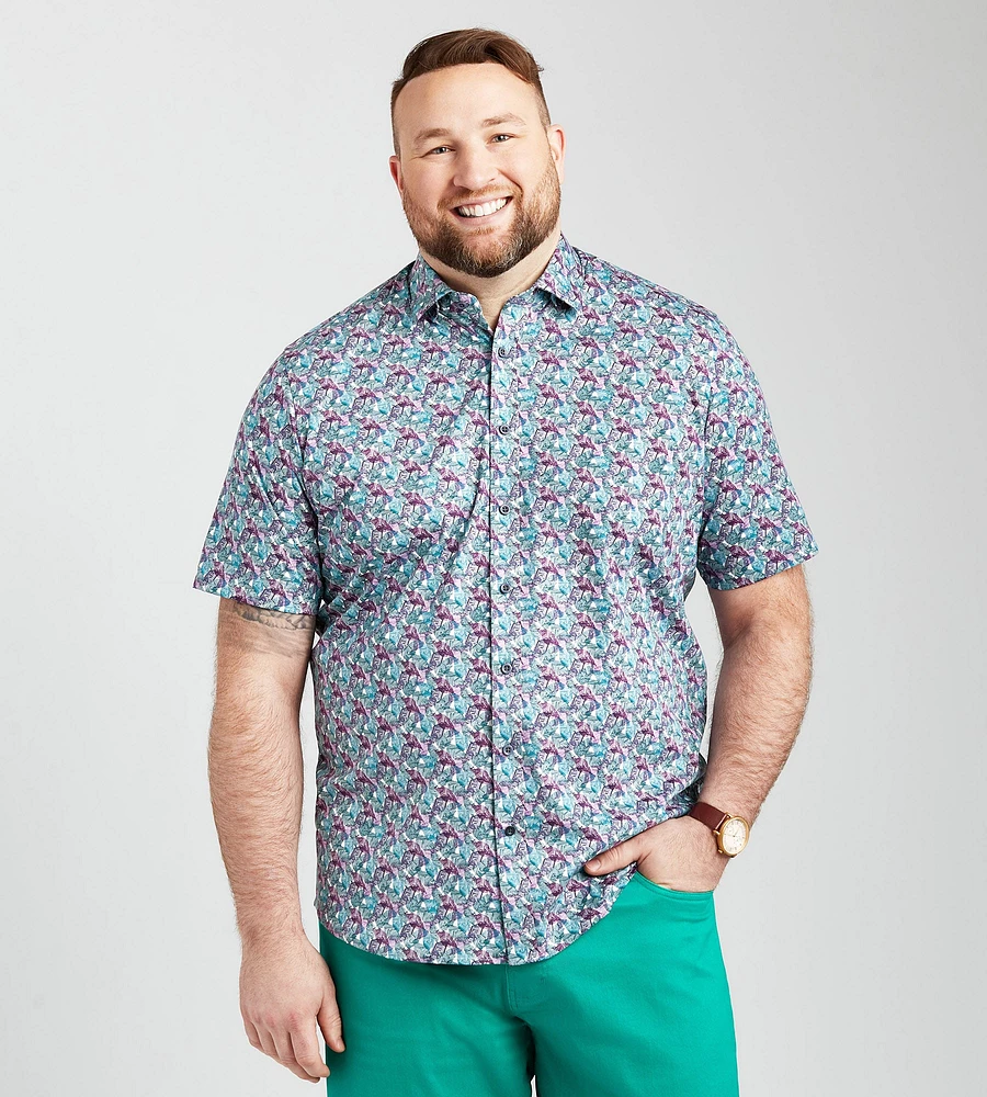 Leaf Print Casual Shirt