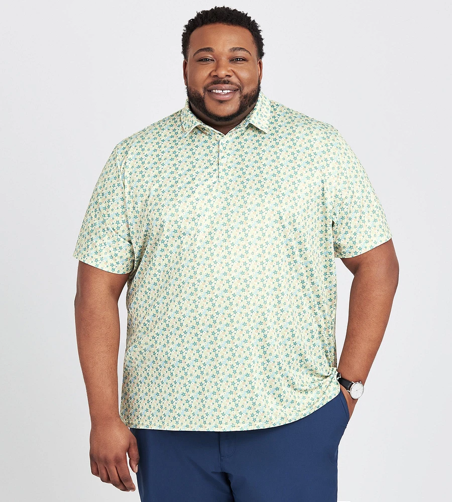 Micro Floral Print Polo