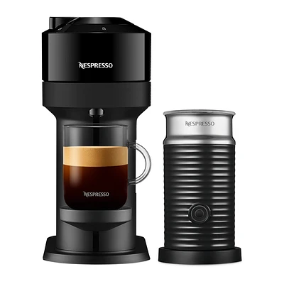 Vertuo Next Glossy Black Refurbished & Aeroccino Bundle 