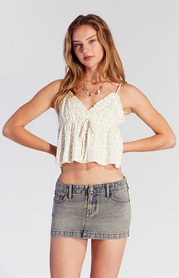 Pacsun Piper Indigo Rose Low Rise Denim Micro Skirt