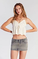 Pacsun Piper Indigo Rose Low Rise Denim Micro Skirt