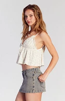 Pacsun Piper Indigo Rose Low Rise Denim Micro Skirt