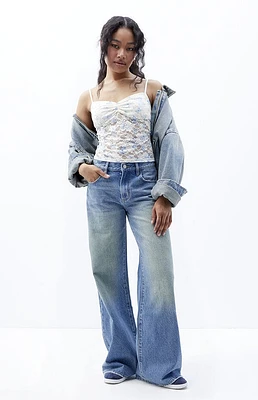 Pacsun Lena Low Rise Super Baggy Jeans Ripped Medium Indigo
