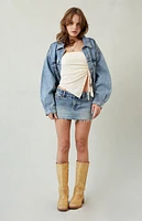 Pacsun Piper Medium Indigo Low Rise Micro Denim Mini Skirt