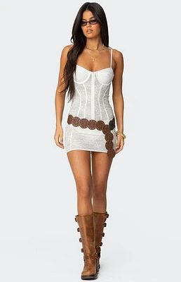 Edikted Sheer Lace Cupped Mini Dress