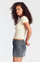 Pacsun Bella Dark Indigo Mid Rise Denim Mini Skirt