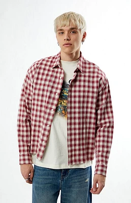 Pacsun Red Plaid Long Sleeve Button Down Shirt