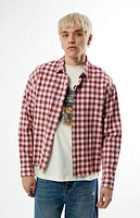 Pacsun Red Plaid Long Sleeve Button Down Shirt