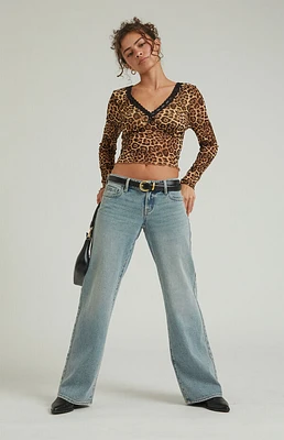 Pacsun Zoe Low Rise Girlfriend Jeans Medium Indigo Tint