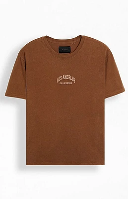 Pacsun Brown Los Angeles Embroidered Vintage Wash T-Shirt