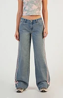 Pacsun Casey Low Rise Baggy Jeans Side Stripe Bows