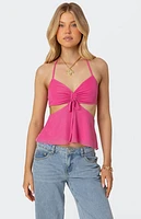 Edikted Duo Cutout Mesh Halter Top