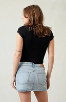 Pacsun Bella Stretch Light Indigo Mid Rise Denim Mini Skirt