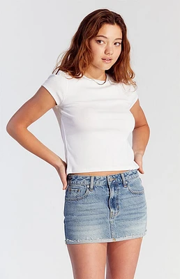 Pacsun Lara Light Indigo Low Rise Denim Mini Skirt