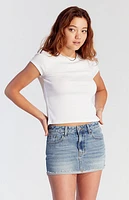 Pacsun Lara Light Indigo Low Rise Denim Mini Skirt