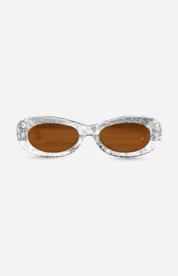 INDY Sunglasses SoHo Glitter Oval Sunglasses