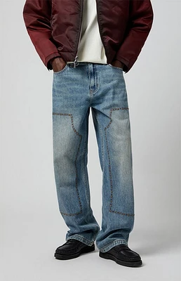 Pacsun Dylan Baggy Jeans Carpenter Studded Medium Blue