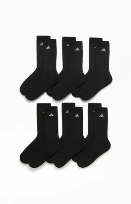 adidas 6 Pack Black Crew Socks