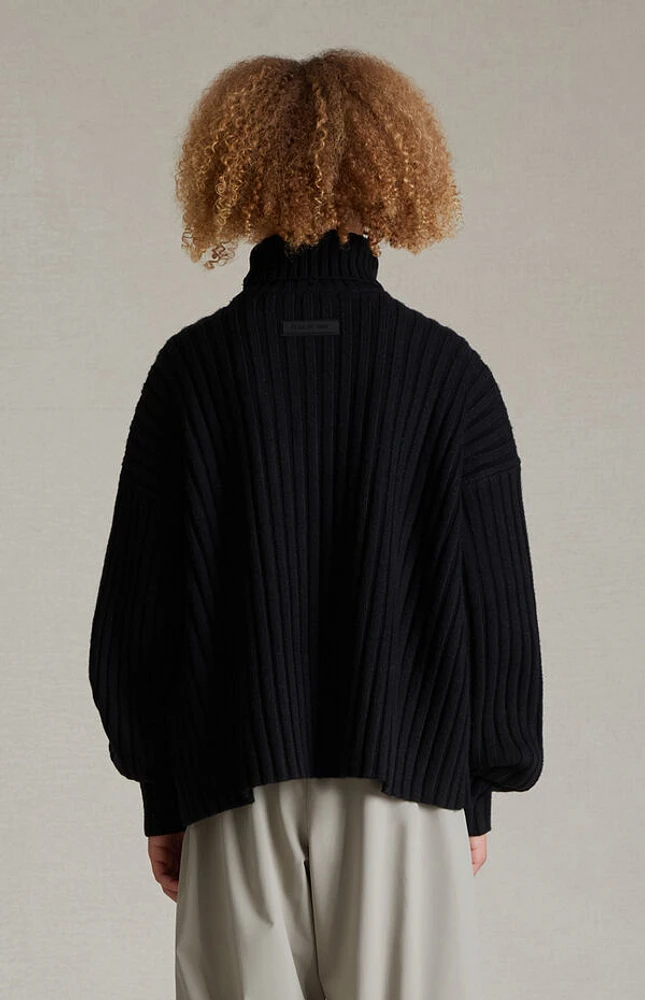 Fear of God ESSENTIALS Kids Jet Black Turtleneck Sweater