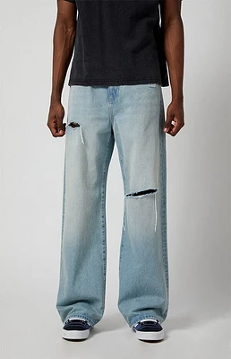 Pacsun Blake Extreme Baggy Jeans Ripped Light Indigo