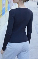 John Galt Basic Crew Neck Long Sleeve Top