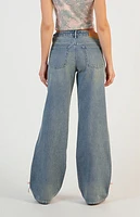 Pacsun Casey Low Rise Baggy Jeans Side Stripe Bows