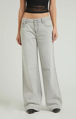 Pacsun Casey Low Rise Baggy Jeans Dart Light Gray